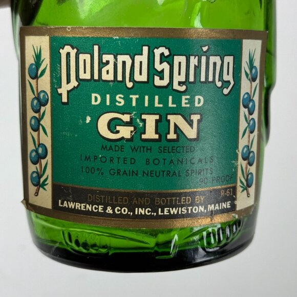 Vintage Poland Spring Distilled Gin Moses Bottle Emerald Green Glass 4/5 Quart U - Picture 7 of 8